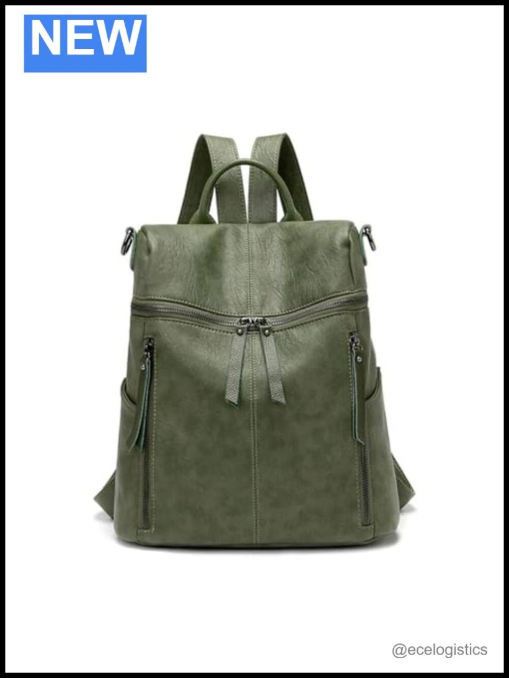 Genuine Cow Leather Convertible Backpack Shoulder Bag for Women, Two Straps,